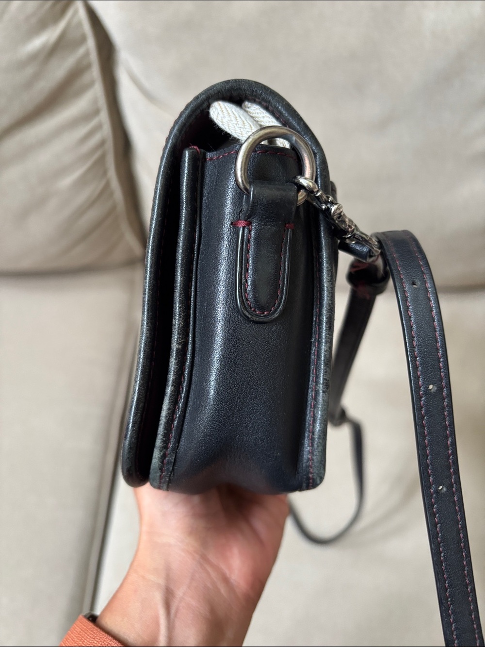 Coach Original Black Leather Turnlock Small Crossbody - Picture 4 of 14